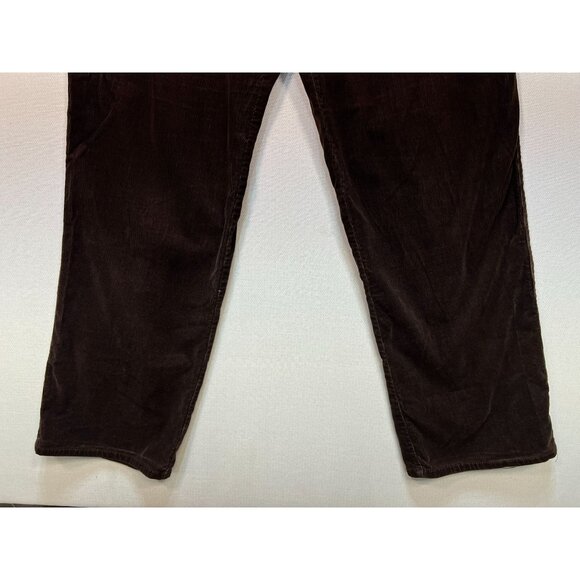 Liz Claiborne Women's Audra Corduroy Pants Straight Leg Size 12 Dark Brown Solid - Picture 6 of 10